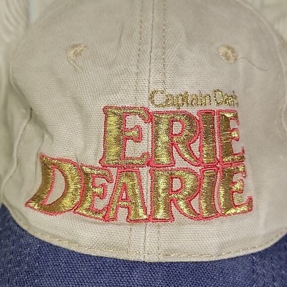 Captain Dan's Erie Dearie Adjustable Back Unisex Hat Khaki & Blue - Picture 2 of 8